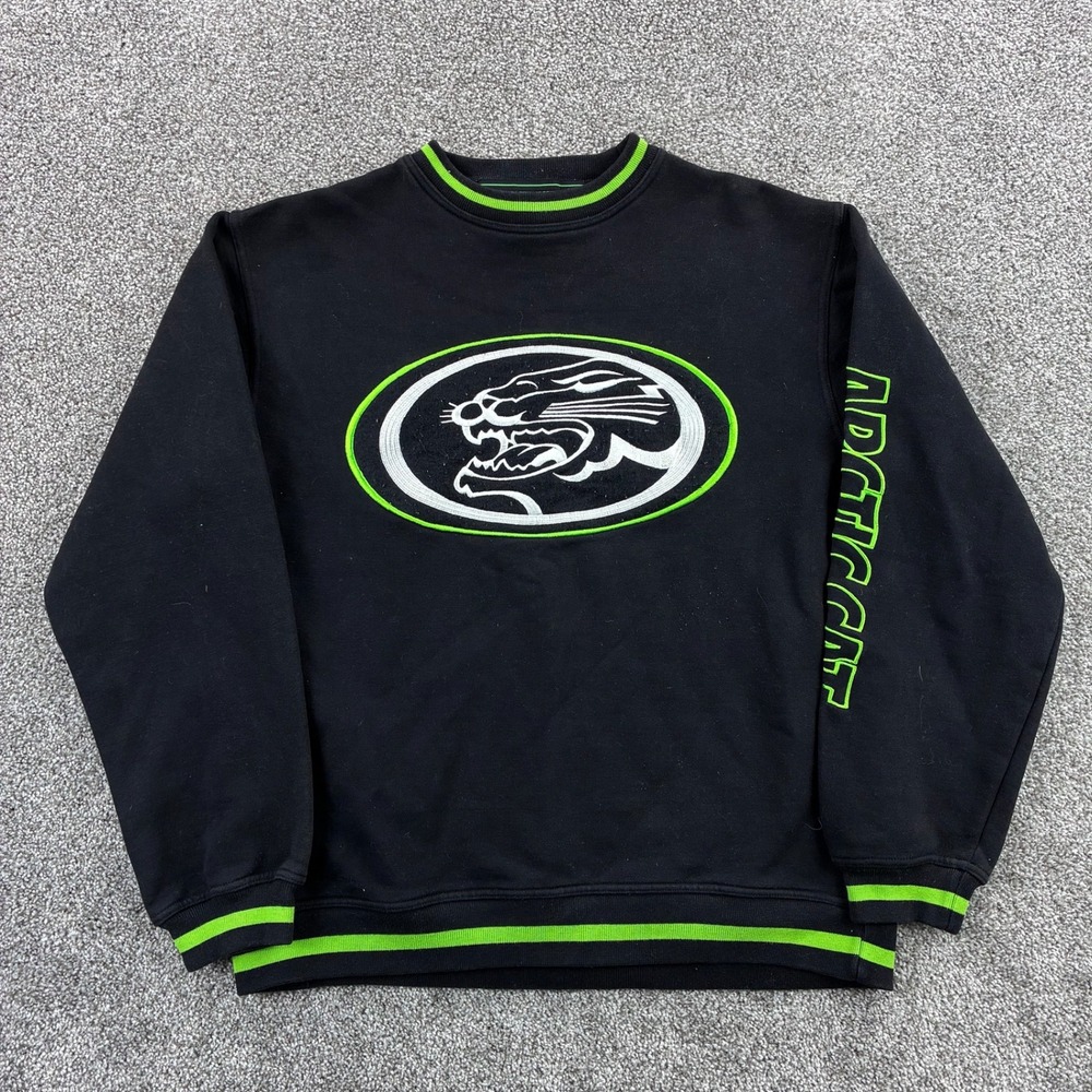 Vintage Arctic Cat Sweatshirt Mens Medium Black Green Snowmobile Arcticwear